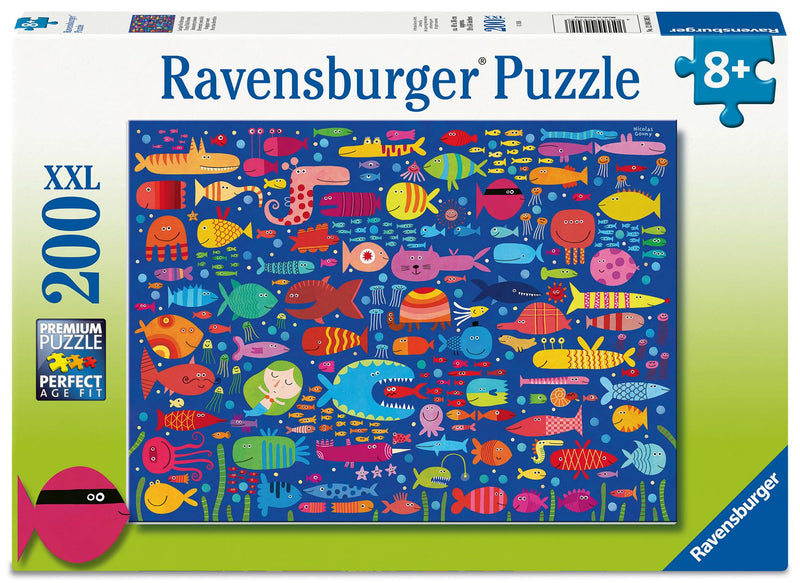 Ravensburger Funny Fish Friends Puzzle XXL 200 pièces pour enfants de 8 ans et plus