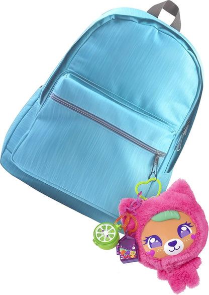 Polly Pocket Doll & Pets Playset, Plushie Bear Compact, Keychain and Plush with Fruit Theme Accessories and Charms, JKC79