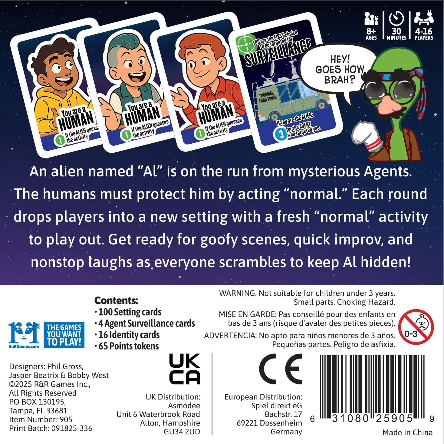 R&R Games Normal Human Card Game, Social Deduction Party Game for 4-16 Players, Ages 8+, 30 Minute Play Time