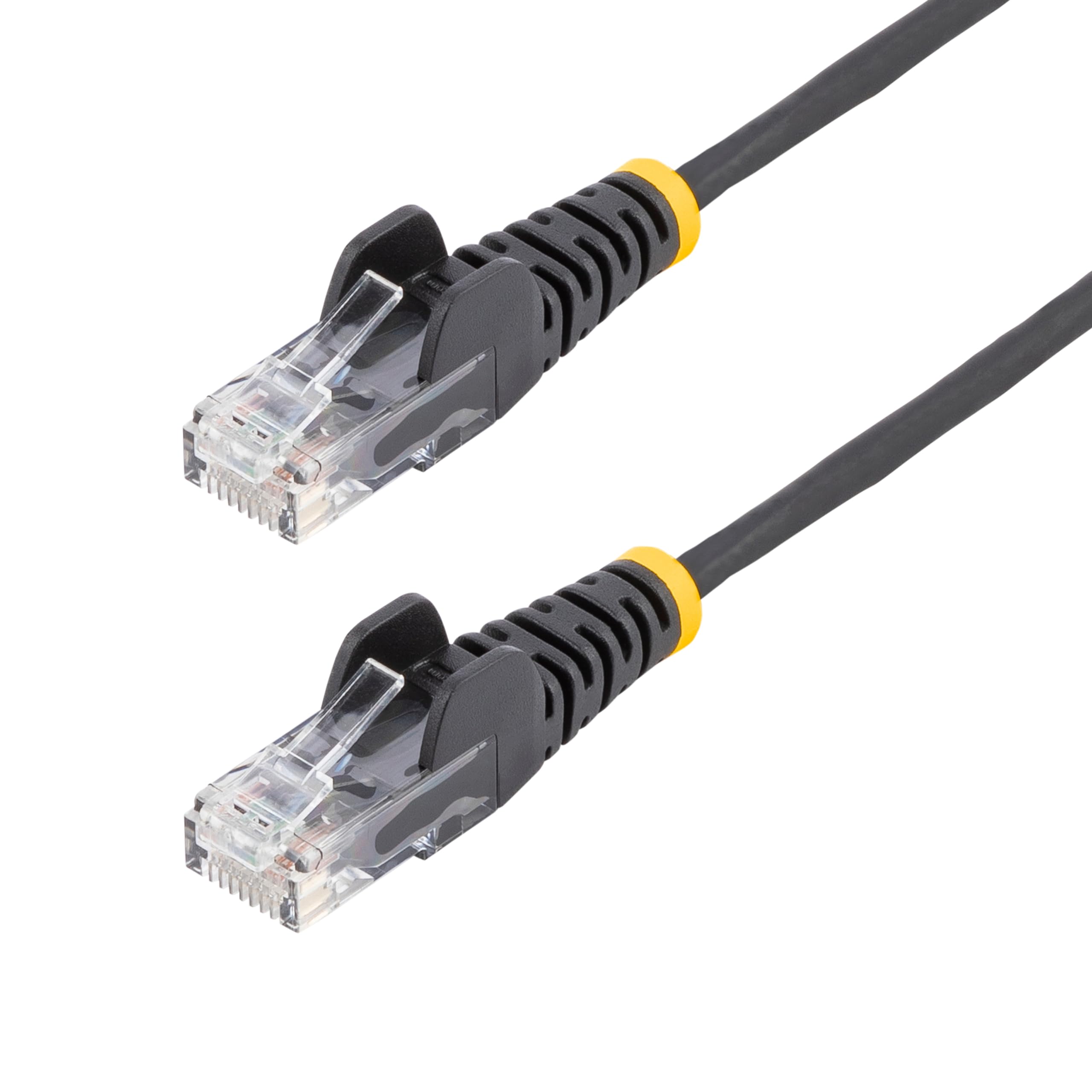 StarTech.com 25cm Black Slim CAT6 Ethernet Cable, Snagless RJ45, LSZH, 28AWG Pure Bare Copper, Slim Network Patch Cable/Cord