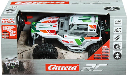 Carrera RC Team Rider 370200003 RC-buggy met volledige rij- en stuurfunctie, 2,4 GHz, volledig geveerd, luchtbanden, plezier voor buiten, avontuur in de tuin of in het park