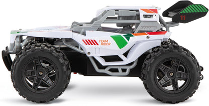 Carrera RC Team Rider 370200003 RC-buggy met volledige rij- en stuurfunctie, 2,4 GHz, volledig geveerd, luchtbanden, plezier voor buiten, avontuur in de tuin of in het park