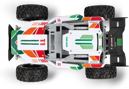 Carrera RC Team Rider 370200003 RC-buggy met volledige rij- en stuurfunctie, 2,4 GHz, volledig geveerd, luchtbanden, plezier voor buiten, avontuur in de tuin of in het park