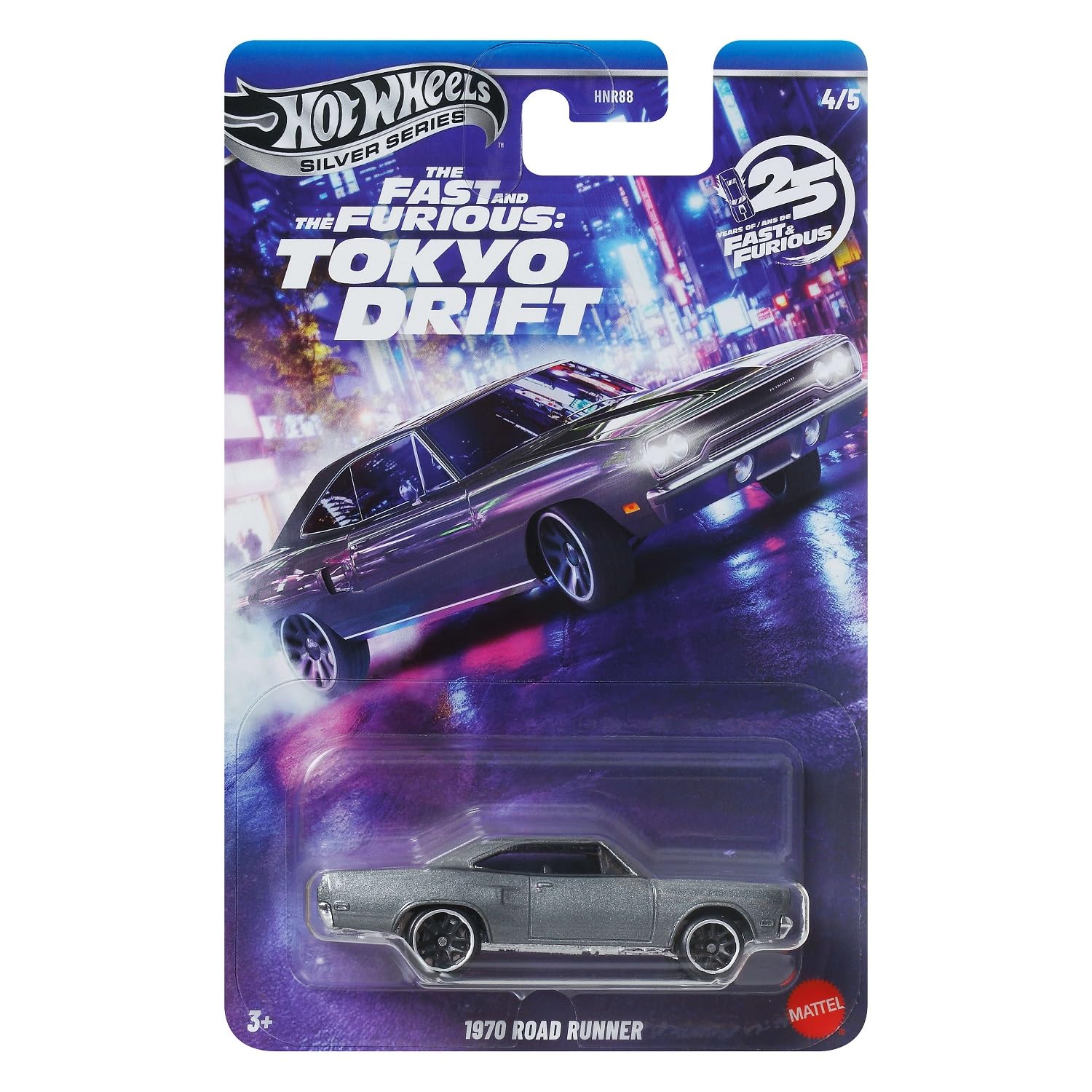Hot Wheels Fast and Furious Tokyo Drift Auto 1970 Road Runner - model Die Cast schaal 1:64 - lengte 7 cm - JKX08