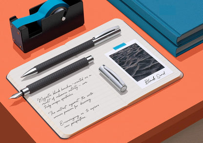 Faber-Castell Ambition OpArt 147052 Fountain Pen Black Sand Nib Width EF Includes Gift Packaging