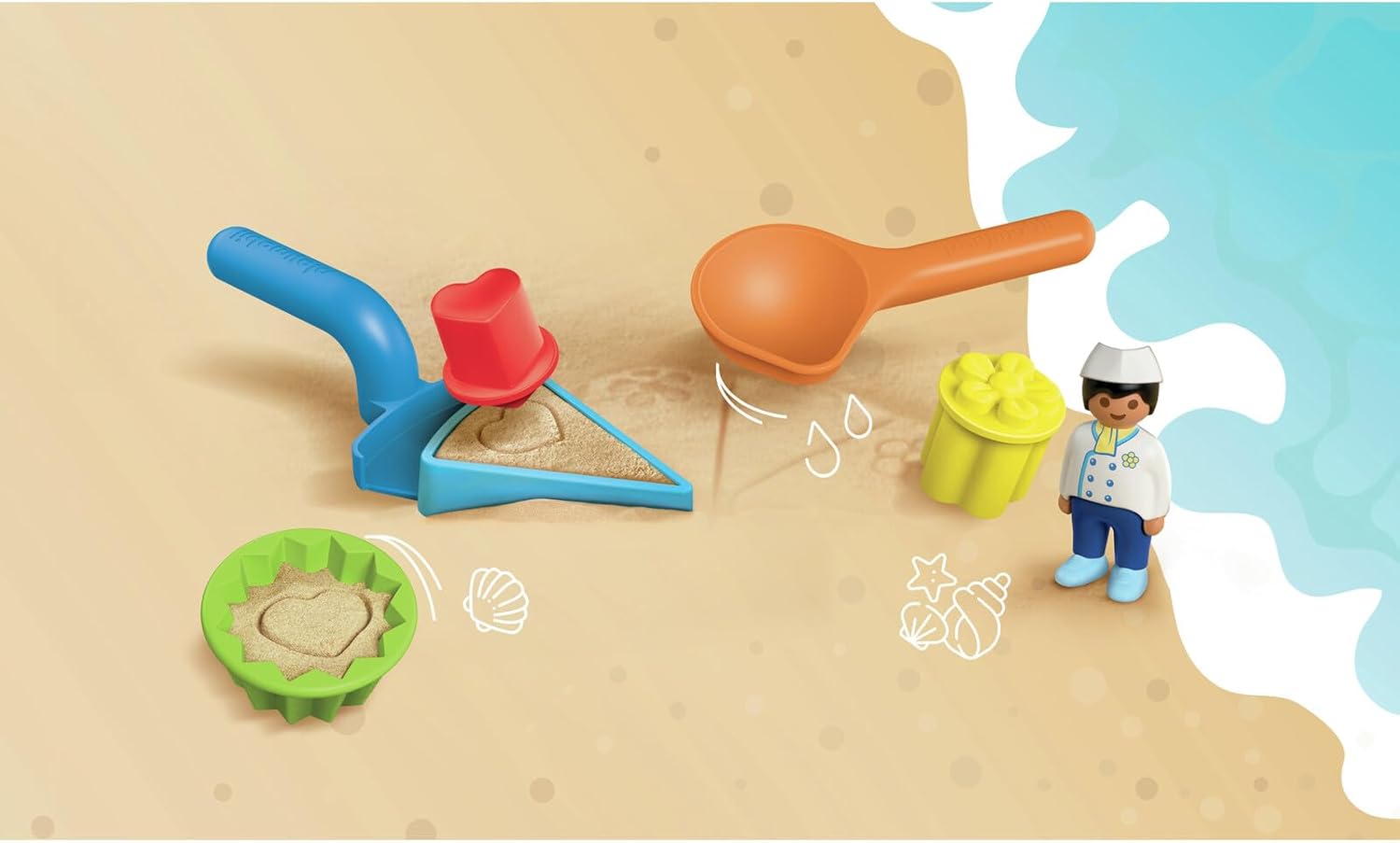 Playmobil Junior Sand Bakery – Toddler Sand Play Set with Moulds & Scoop, Outdoor Sensory Play, Beach & Garden Toy for Kids Ages 2+