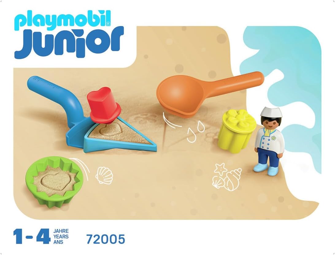 Playmobil Junior Sand Bakery – Toddler Sand Play Set with Moulds & Scoop, Outdoor Sensory Play, Beach & Garden Toy for Kids Ages 2+