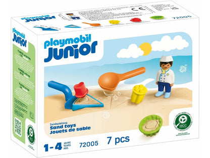 Playmobil Junior Sand Bakery – Toddler Sand Play Set with Moulds & Scoop, Outdoor Sensory Play, Beach & Garden Toy for Kids Ages 2+