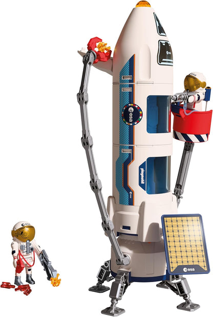 PLAYMOBIL Space ESA Mars Research Rocket | Modulaire raket met lanceerplatform en 2 astronauten | Hoogwaardige ruimtespeelgoedset | Voor kinderen vanaf 4 jaar | 72011