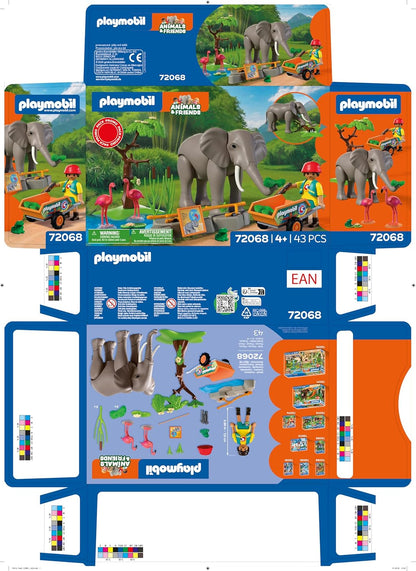Playmobil - Elephant With Zookeeper (72068)