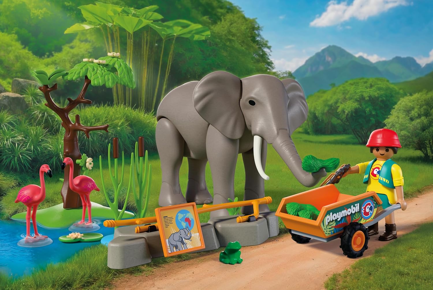 Playmobil - Elephant With Zookeeper (72068)