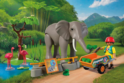 Playmobil - Elephant With Zookeeper (72068)