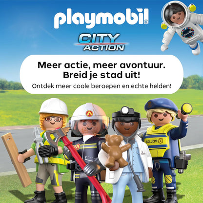 PLAYMOBIL City Action Politie Motorachtervolging, Politieagent achtervolgt dief op longboard, Stimuleert creativiteit, Kinderspeelgoed voor kinderen vanaf 4 jaar, 72079