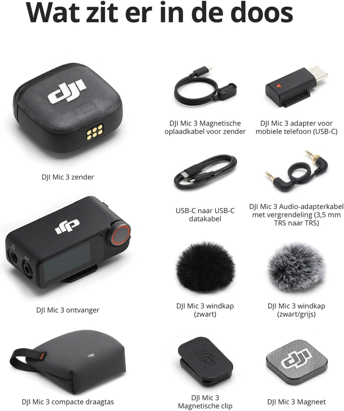 Dji - Mic 3 Wireless Microphone System (1 Tx + 1 Rx) – Compact & Professional