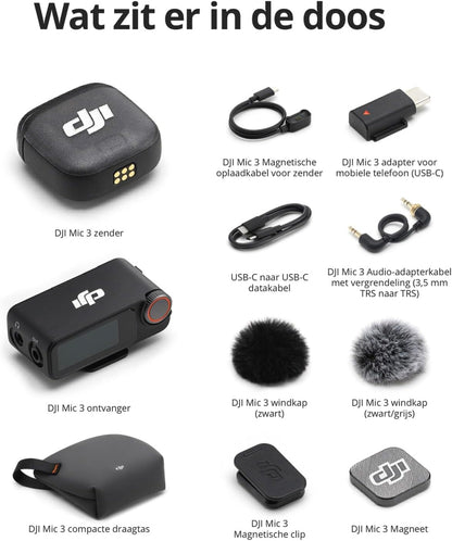 Dji - Mic 3 Wireless Microphone System (1 Tx + 1 Rx) – Compact & Professional