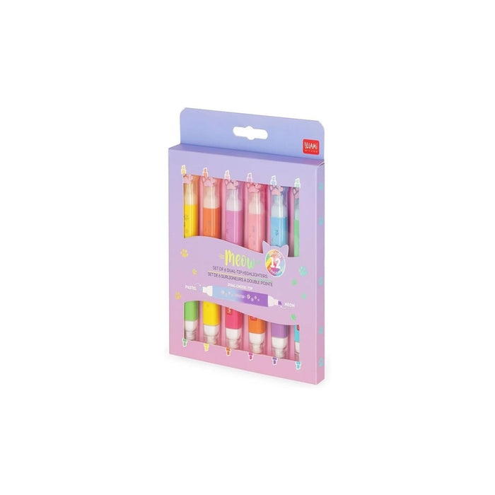 Legami - Meow Set of 6 Double Tip Highlighters