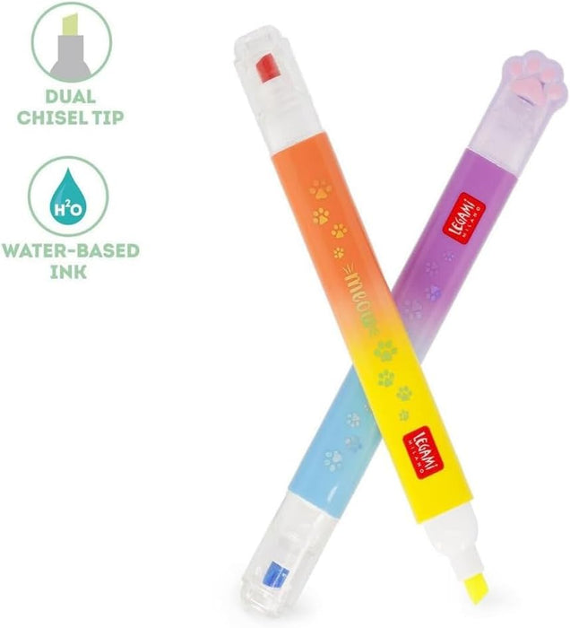 Legami - Meow Set of 6 Double Tip Highlighters