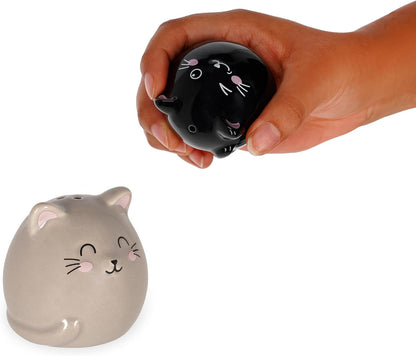 Legami - Ceramic Salt and Pepper Set in Ceranica, Kitty Theme, Hand-Decorated