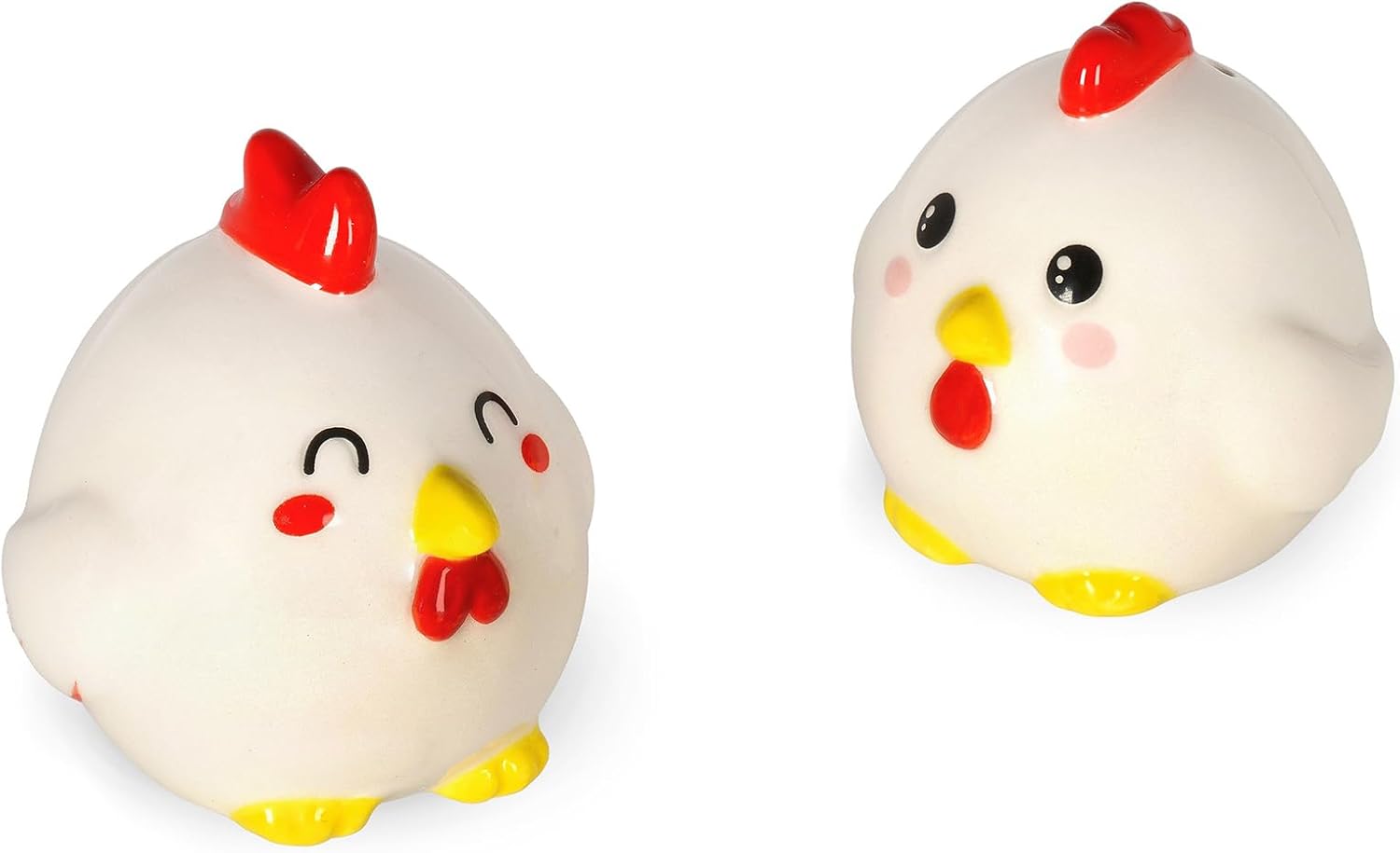 Legami - Ceramic Salt and Pepper Set in Ceranica, Hen Theme, Hand-Decorated