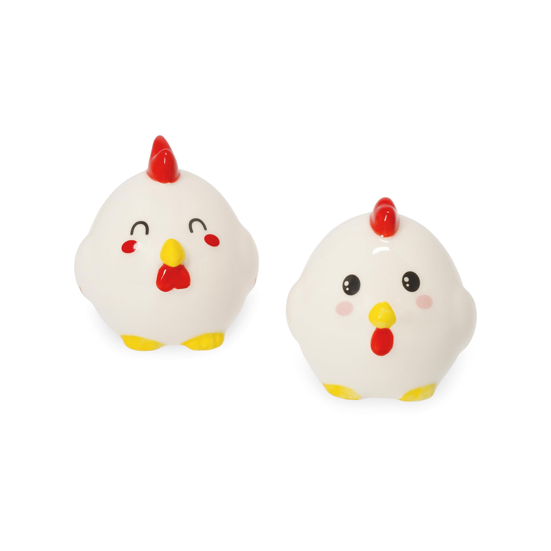 Legami - Ceramic Salt and Pepper Set in Ceranica, Hen Theme, Hand-Decorated