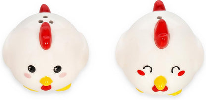 Legami - Ceramic Salt and Pepper Set in Ceranica, Hen Theme, Hand-Decorated