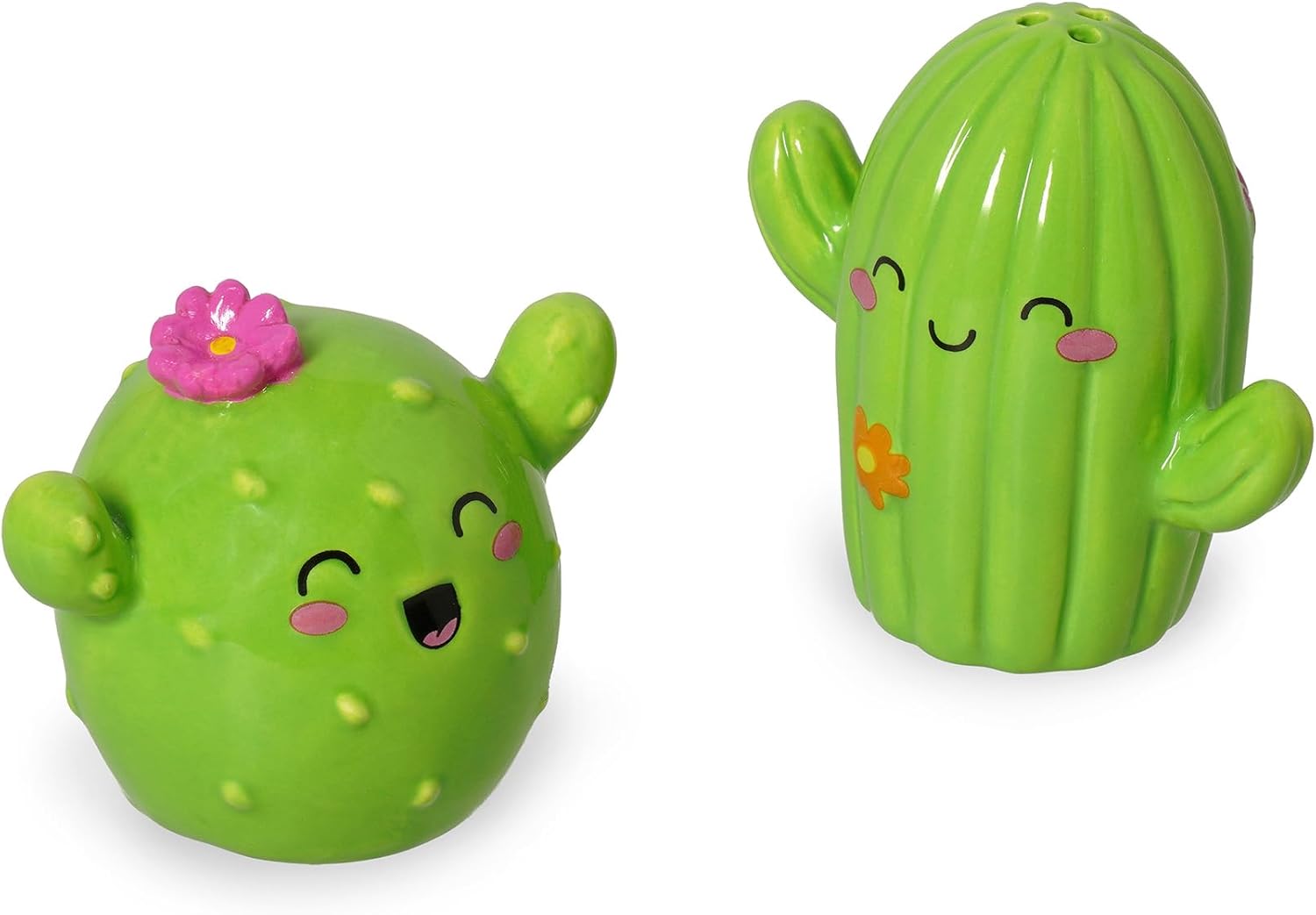 Legami - Ceranica Salt and Pepper Set, Cactus Theme, Hand-Decorated Ceramic