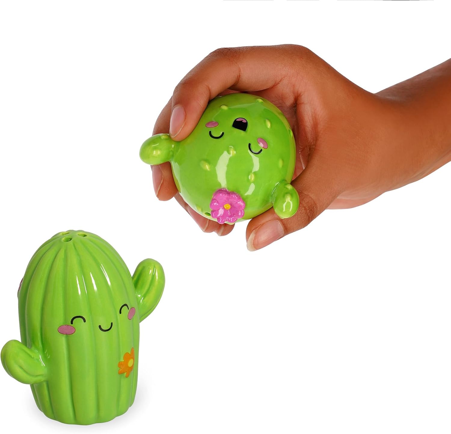 Legami - Ceranica Salt and Pepper Set, Cactus Theme, Hand-Decorated Ceramic
