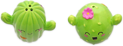 Legami - Ceranica Salt and Pepper Set, Cactus Theme, Hand-Decorated Ceramic