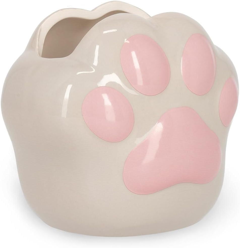 LEGAMI - Ceramic Pen Holder, Kitty Paw Theme, Desk Friends, Hand Painted, Gift Idea, Desk Organizer