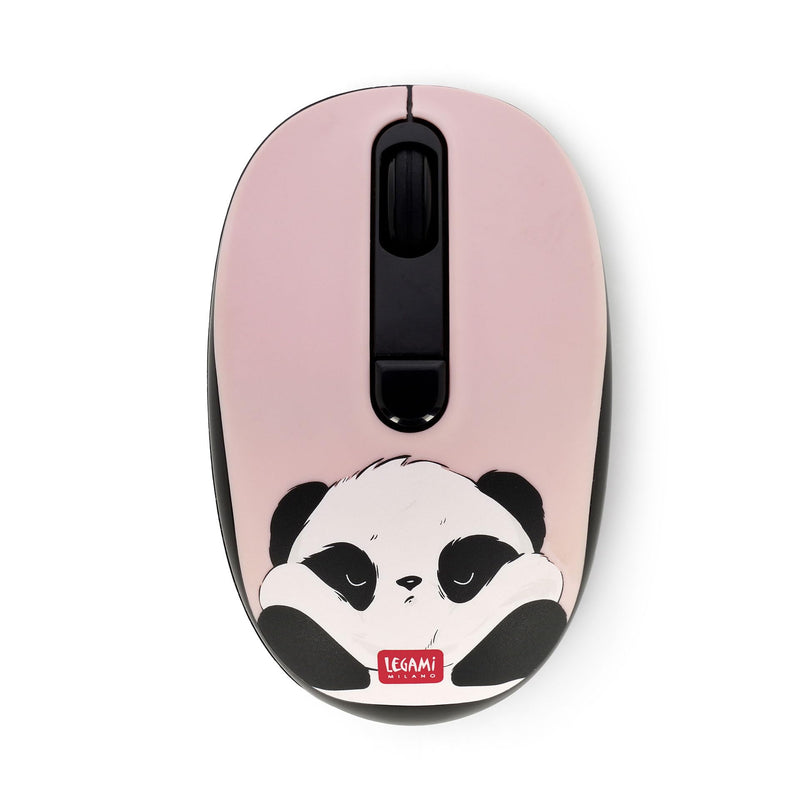 Legami - Wireless Mouse with Ultra Compact USB Receiver, Panda Theme, 3 Speed Options, ABS Material, Wireless Connection up to 10 m