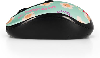 Legami - Wireless Mouse with Ultra Compact USB Receiver, Daisy Theme, 3 Speed Options, ABS Material, Wireless Connection up to 10 m