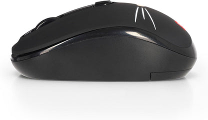 Legami - Wireless Mouse with Ultra Compact USB Receiver, Kitty Theme, 3 Speed Options, ABS Material, Wireless Connection up to 10 m