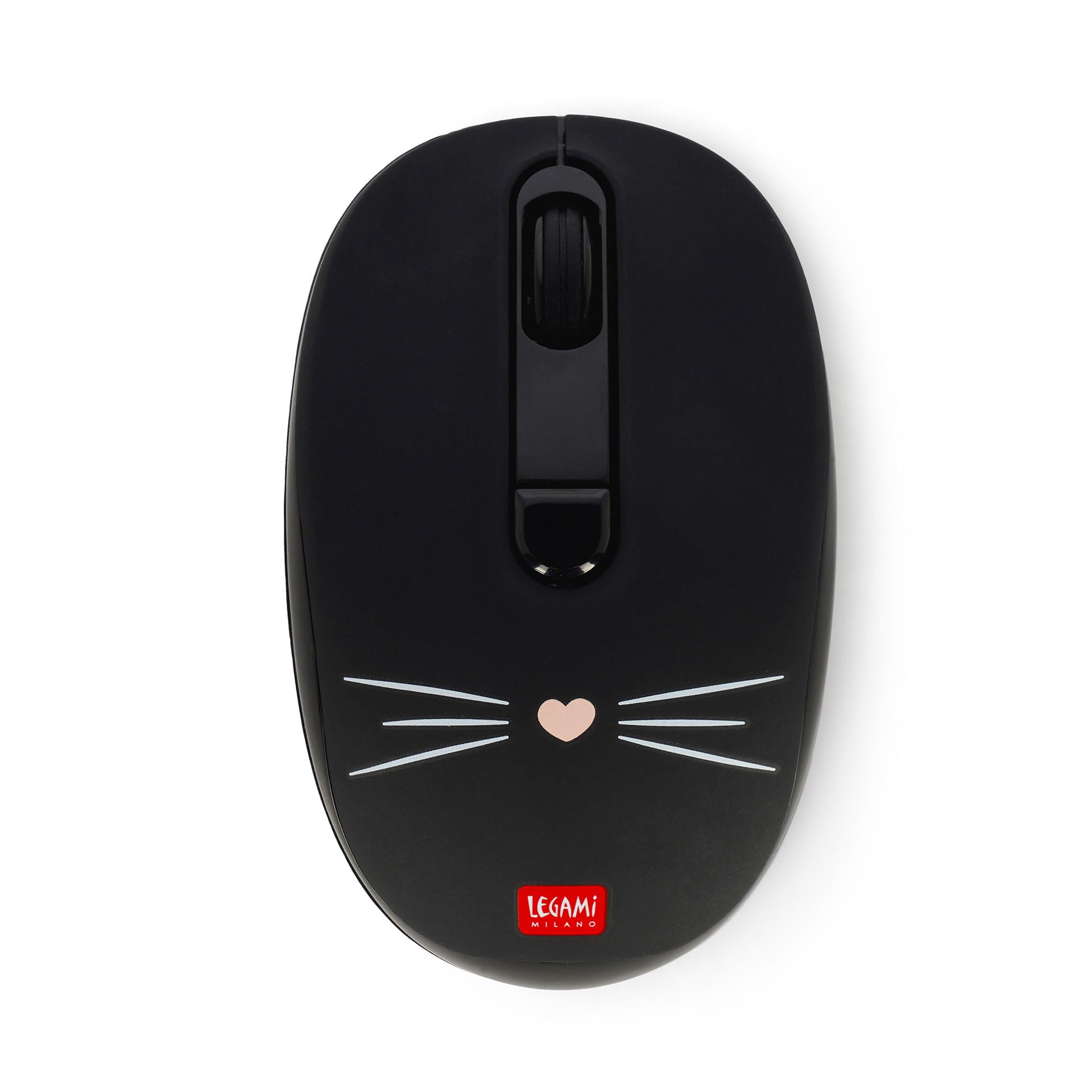 Legami - Wireless Mouse with Ultra Compact USB Receiver, Kitty Theme, 3 Speed Options, ABS Material, Wireless Connection up to 10 m