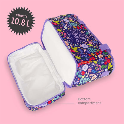 LEGAMI LLBAG0006 Insulated, Flowers Design, Thermal Lunch Bag, Thermoplastic Polyurethane