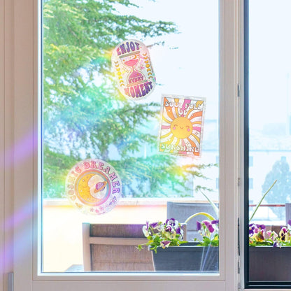 Legami Set of 4 Electrostatic Suncatchers for Window Rainbow Maker, Repositionable, Reusable, No Mark, 15 x 15 cm
