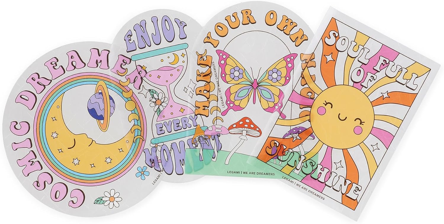 Legami Set of 4 Electrostatic Suncatchers for Window Rainbow Maker, Repositionable, Reusable, No Mark, 15 x 15 cm