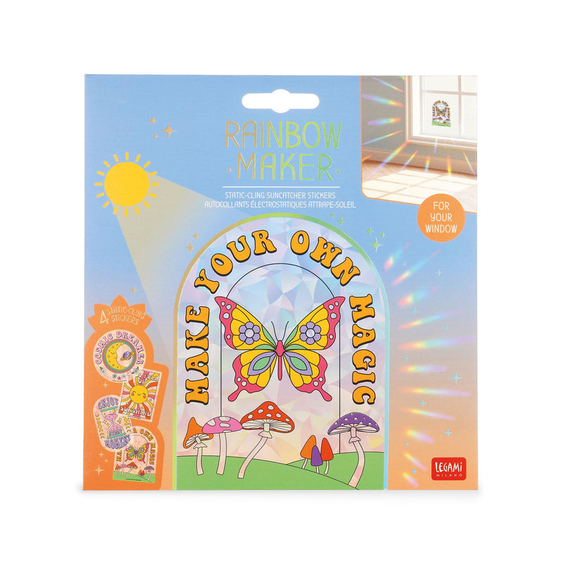Legami Set of 4 Electrostatic Suncatchers for Window Rainbow Maker, Repositionable, Reusable, No Mark, 15 x 15 cm