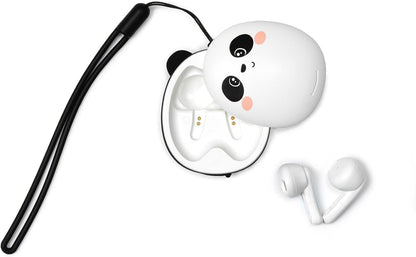 Legami - Bluetooth Headphones, Panda Theme, Wireless Headphones, Automatic Connection iOS and Android, Dual Microphone Built-in, Touch Sensor, Charging Cable Included