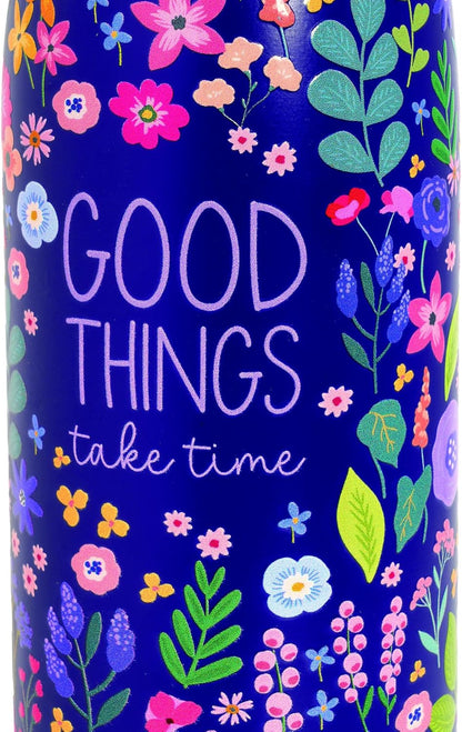 Legami - Hot & Cold, 800 ml, Flower Theme, Airtight Closure, Removable Silicone Handle, BPA and Phthalate Free