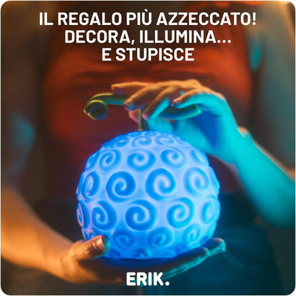 Grupo Erik Battery Lamp - One Piece Merch, Gum Gum Fruit - Devil Fruit | Night Light Kids, Night Lamp Bedside, Mood Lighting, Nightlight | One Piece Gifts, Cool Room Decor