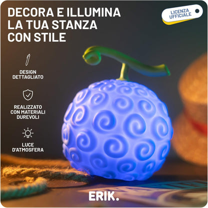 Grupo Erik Battery Lamp - One Piece Merch, Gum Gum Fruit - Devil Fruit | Night Light Kids, Night Lamp Bedside, Mood Lighting, Nightlight | One Piece Gifts, Cool Room Decor