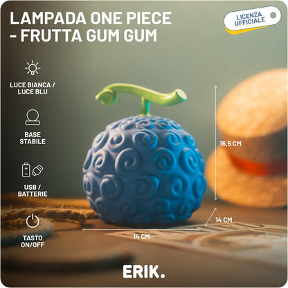 Grupo Erik Battery Lamp - One Piece Merch, Gum Gum Fruit - Devil Fruit | Night Light Kids, Night Lamp Bedside, Mood Lighting, Nightlight | One Piece Gifts, Cool Room Decor