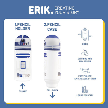 Grupo Erik Mäppchen Star Wars RD-D2 1 Fach - Stift Etui Schule - Federmäppchen Mädchen Schlampermäppchen Jungen Federtasche Star Wars Merch