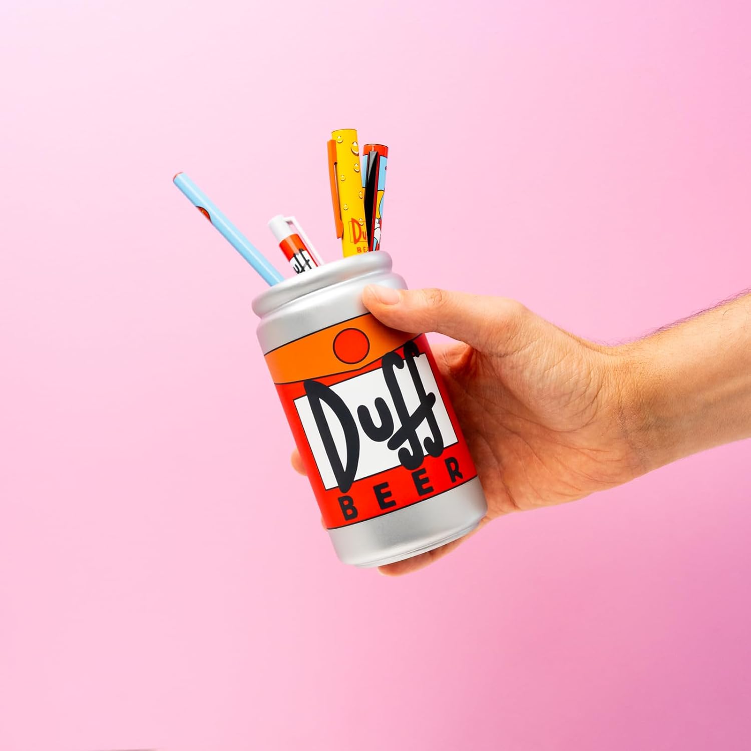 Grupo Erik Pen Holder For Desk & Stationery Set - The Simpsons Gifts | Desk Accessories - Pencil Holder, 2 Pens, Pencil, Eraser, Sharpener | Duff Beer Gifts For Men & For Women