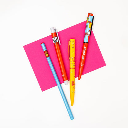 Grupo Erik Pen Holder For Desk & Stationery Set - The Simpsons Gifts | Desk Accessories - Pencil Holder, 2 Pens, Pencil, Eraser, Sharpener | Duff Beer Gifts For Men & For Women