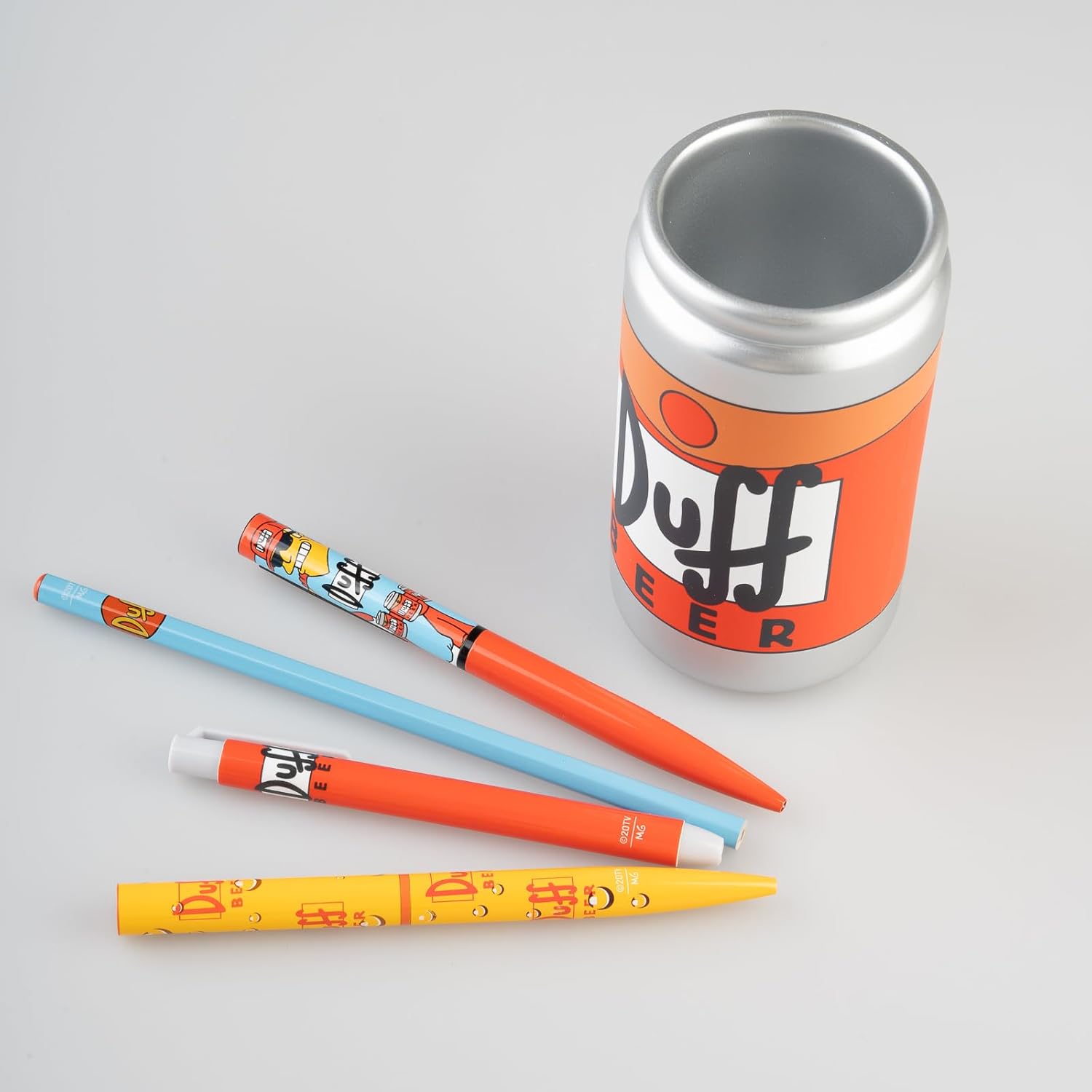 Grupo Erik Pen Holder For Desk & Stationery Set - The Simpsons Gifts | Desk Accessories - Pencil Holder, 2 Pens, Pencil, Eraser, Sharpener | Duff Beer Gifts For Men & For Women