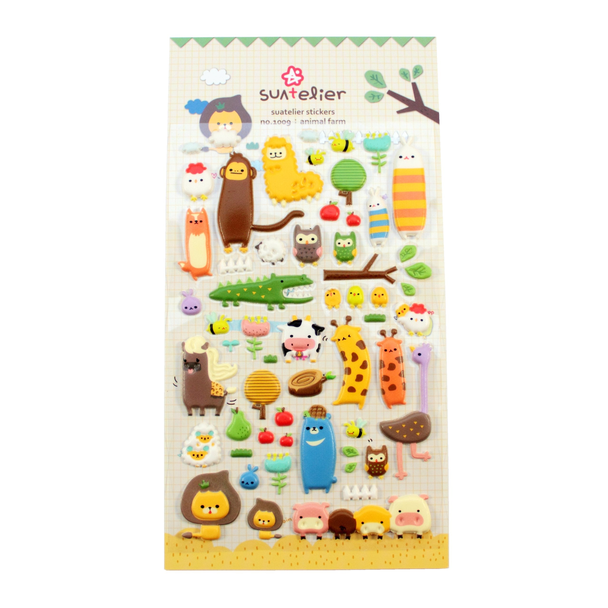Animal Farm Soft Surface Stickers 44mm to 4.7cm