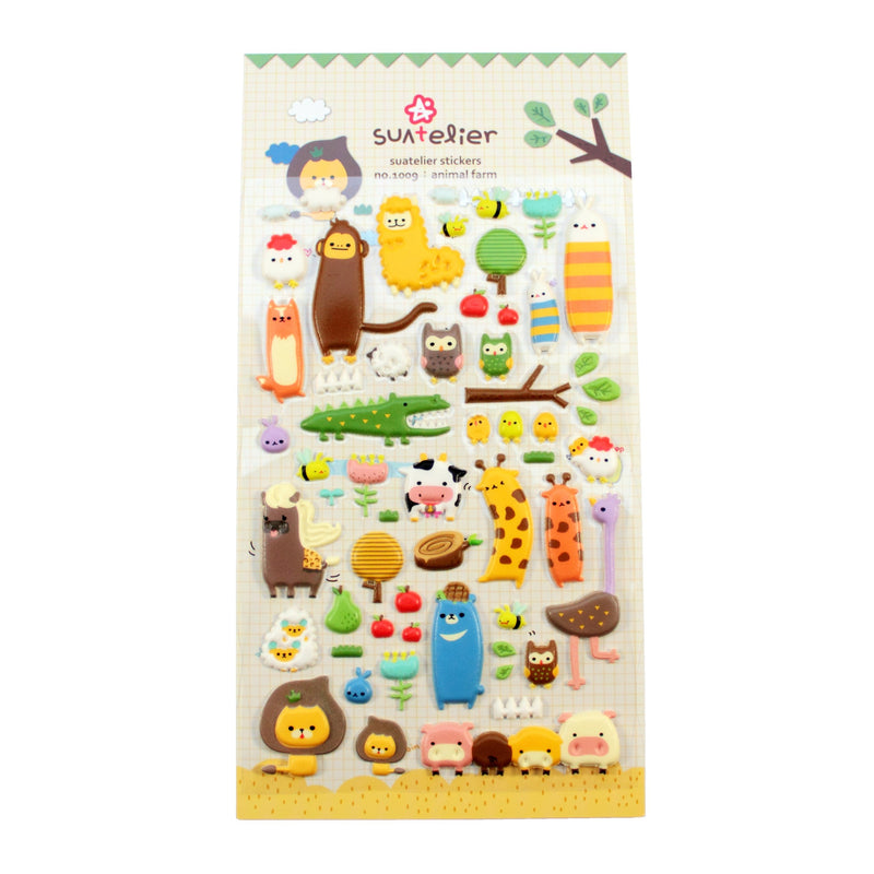 Animal Farm Soft Surface Stickers 44mm to 4.7cm