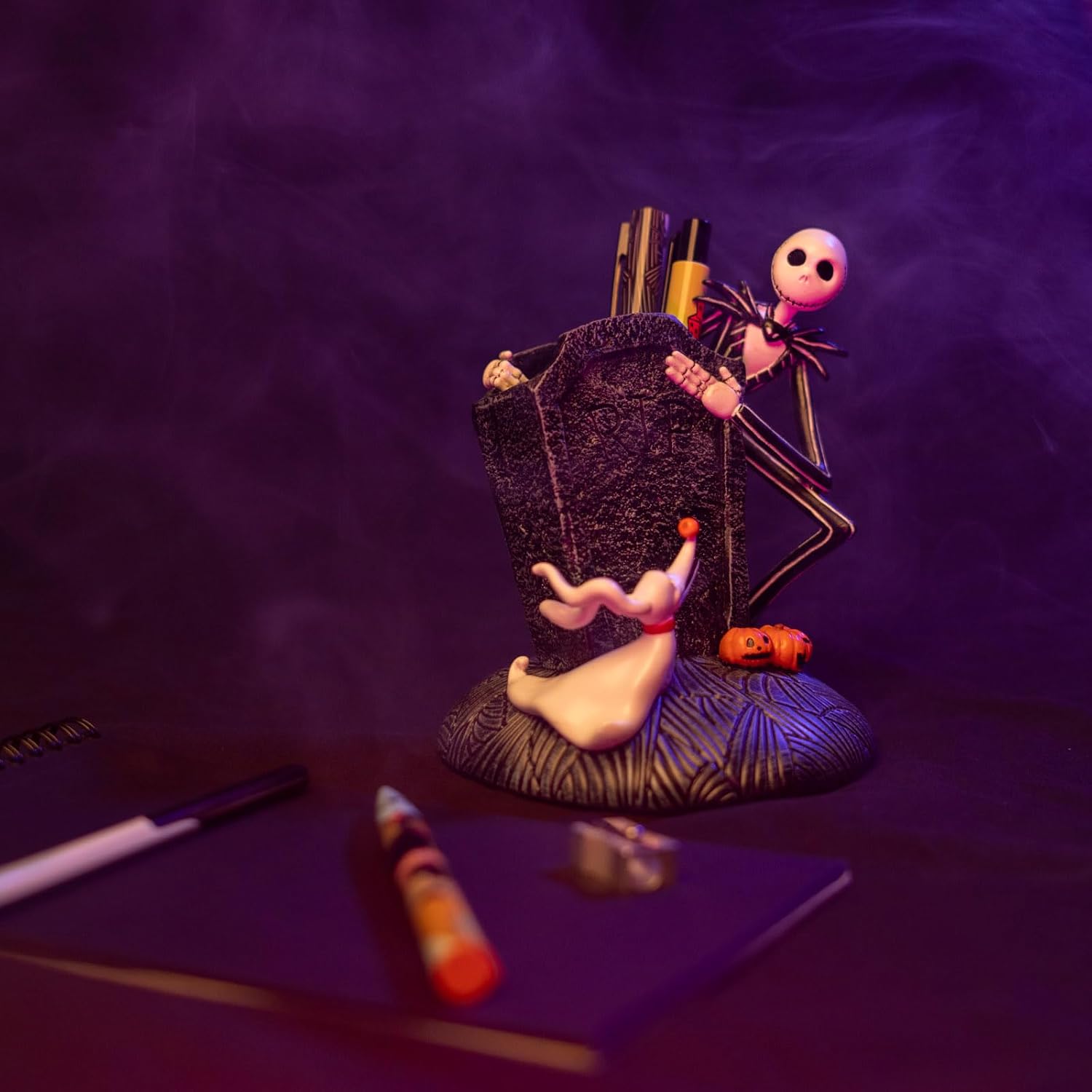 Grupo Erik Pen Holder For Desk & Stationery Set - Disney The Nightmare Before Christmas Gifts | Desk Accessories - Pencil Holder, 2 Pens, Pencil, Eraser, Sharpener | Disney Stationery