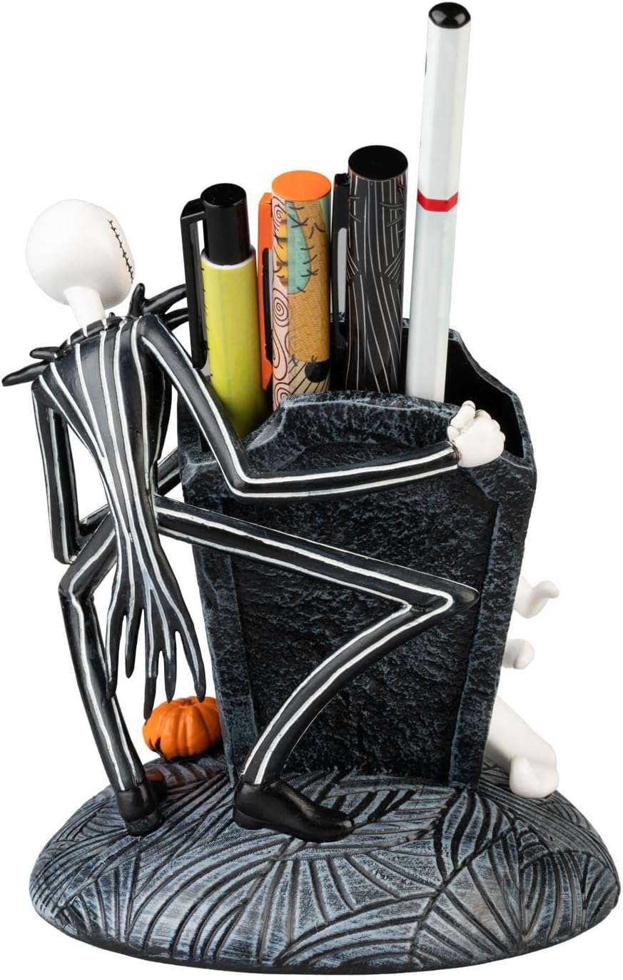 Grupo Erik Pen Holder For Desk & Stationery Set - Disney The Nightmare Before Christmas Gifts | Desk Accessories - Pencil Holder, 2 Pens, Pencil, Eraser, Sharpener | Disney Stationery